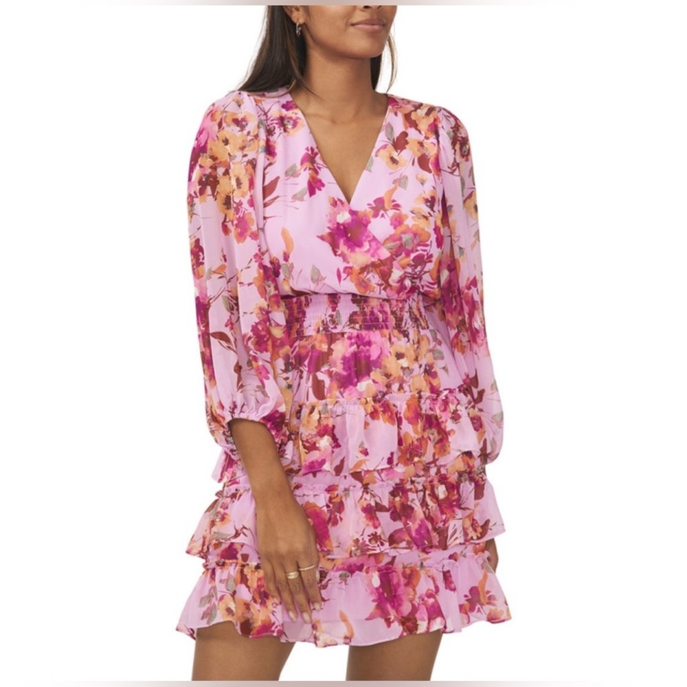 Sam & Jess Floral Ruffle Mini Dress - Size Small - Picture 2 of 8